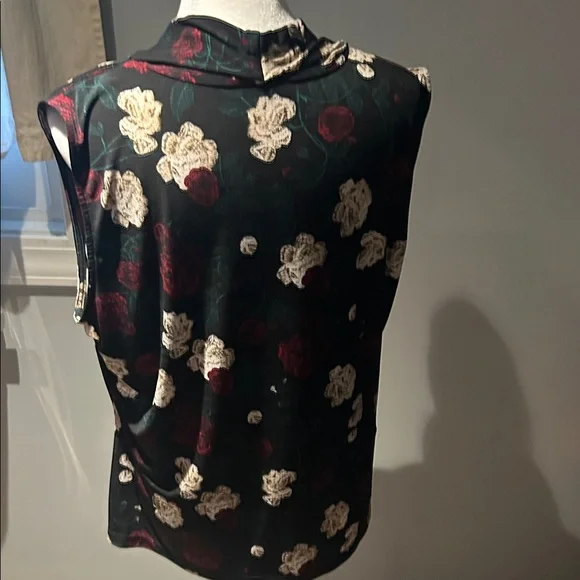 Calvin Klein Black Floral Sleeveless Blouse - Picture 4 of 5